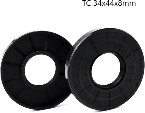 XiKe Oil Shaft Seal, Lip Seals, TC 34x44x8mm Nitrile Rubber Cover Double Lip with Spring, Oil Seals for Bearing Shafts,Rotating Shafts,etc., Black Pack of 2 in Saudi Arabia