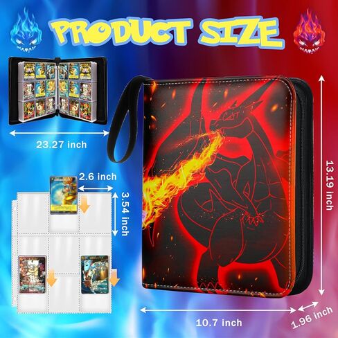 حافظة بطاقات هوسيتا مع 900 بطاقة جيب، ألبوم بطاقات تداول، 50 كم، حامل كتب بطاقات 9 جيوب، يناسب جامع مجموعة بطاقات ألعاب TCG in Kuwait