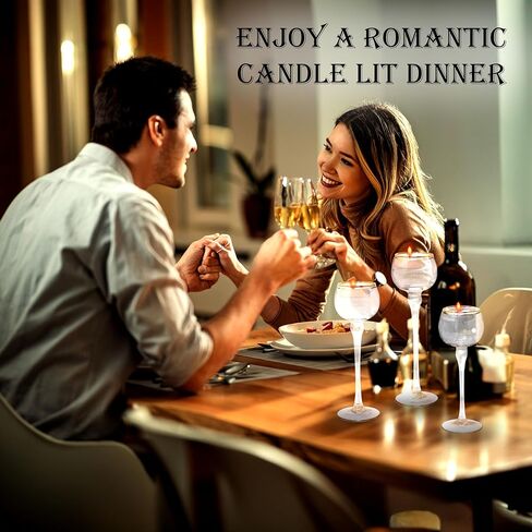 طقم حامل شموع تي لايت مكون من 3 | حاملات شموع نذرية من زجاج الإعصار شفافة بحافة ذهبية | 2 بوصة فتحة × 7 بوصة، 8 بوصة، 9 بوصة طول in Kuwait