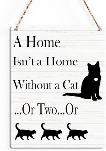 SENJIAN Rustic Cat Lovers Wood Decor Sign, What Happens in the Catio Stays in the Catio Printed Wood Sign Wall Art, Hanging Door Sign, Decorative Wood Sign Home Decor 12" x 6" in Saudi Arabia