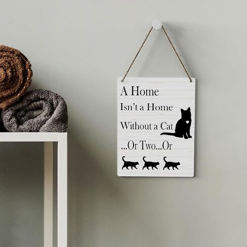 SENJIAN Rustic Cat Lovers Wood Decor Sign, What Happens in the Catio Stays in the Catio Printed Wood Sign Wall Art, Hanging Door Sign, Decorative Wood Sign Home Decor 12" x 6" in Saudi Arabia