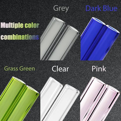 5 Colors Borosilicate Glass Tubes, 6 Inches 12 Pcs 12mm Diameter 2mm Thickness Glass Tubing with 1 Cleaning Brush for DIY Making Glass Crafts(Transparent Pink Green Blue Gray) in Saudi Arabia