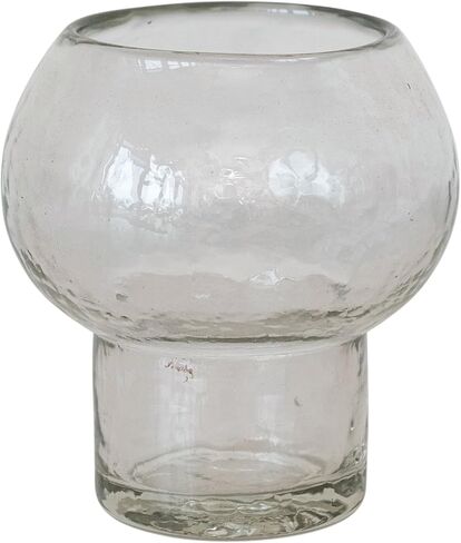 Creative Co-Op Reclaimed Glass Footed Votive Candle Holder, Clear in Saudi Arabia
