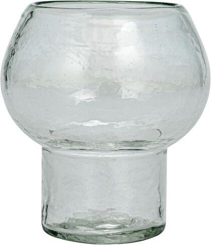 Creative Co-Op Reclaimed Glass Footed Votive Candle Holder, Clear in Saudi Arabia