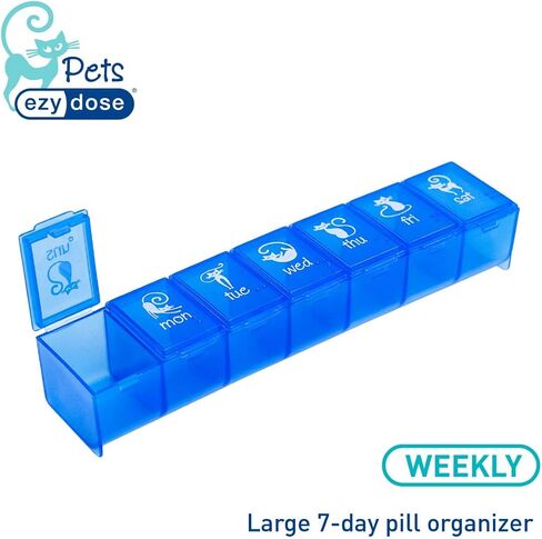 EZY DOSE Pet Bundle, (7-Day) Medication Management Bundle, Pill Case, Medicine Planner, Vitamin Organizer Box for Cat, Crusher and Cutter, Convenient and Easy to Use, Colors May Vary, BPA Free in Saudi Arabia