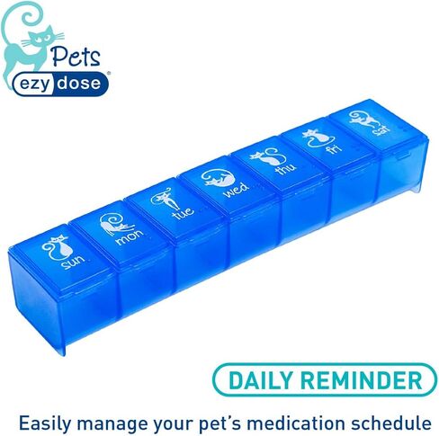 EZY DOSE Pet Bundle, (7-Day) Medication Management Bundle, Pill Case, Medicine Planner, Vitamin Organizer Box for Cat, Crusher and Cutter, Convenient and Easy to Use, Colors May Vary, BPA Free in Saudi Arabia