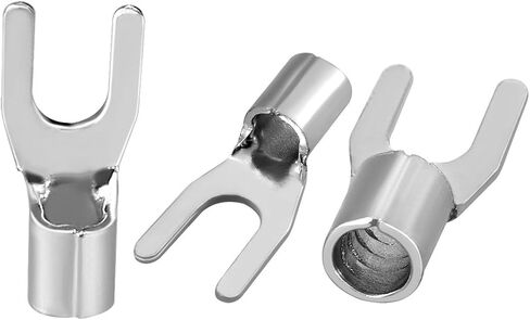 uxcell 100x Fork Type Copper Non-Insulated Spade Terminals SNB3.5-4, 14-12 Wire Size, 6 Stud Size in Saudi Arabia