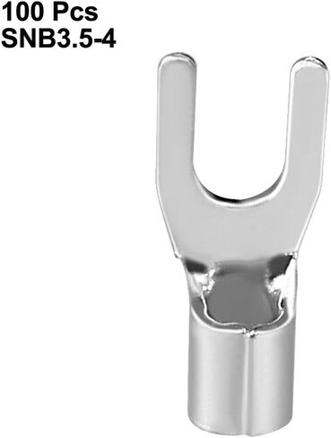 uxcell 100x Fork Type Copper Non-Insulated Spade Terminals SNB3.5-4, 14-12 Wire Size, 6 Stud Size in Saudi Arabia