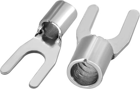 uxcell 100x Fork Type Copper Non-Insulated Spade Terminals SNB3.5-4, 14-12 Wire Size, 6 Stud Size in Saudi Arabia