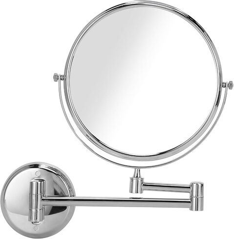 Makeup Mirror, Magnifying Mirror for Bathroom, HD Magnifying Glass 1: 3 in Reverse Cosmetic Mirror Face, Wall Mirror for Bathroom, for Bathroom Dressing Table Hotel Silver in Saudi Arabia