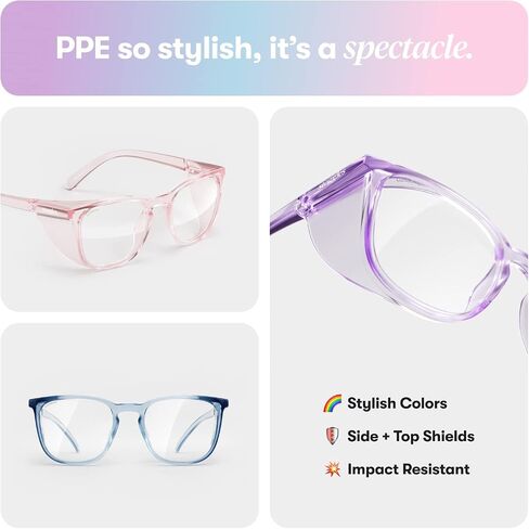 Stoggles Square Z87.1 Certified Polycarbonate Safety Glasses, Scratch & Shatter-Proof, Blue-Light & UV Blocking Lens, Top & Side Shields, Anti-Fog Dip Coated, Durable, Protective & Stylish Eyewear in Saudi Arabia
