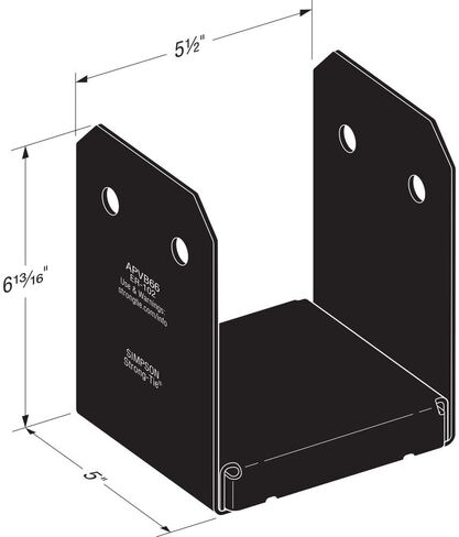 Simpson Strong-Tie Outdoor Accents Avant Collection ZMAX, Black Powder-Coated Post Base for 6x6 in Saudi Arabia