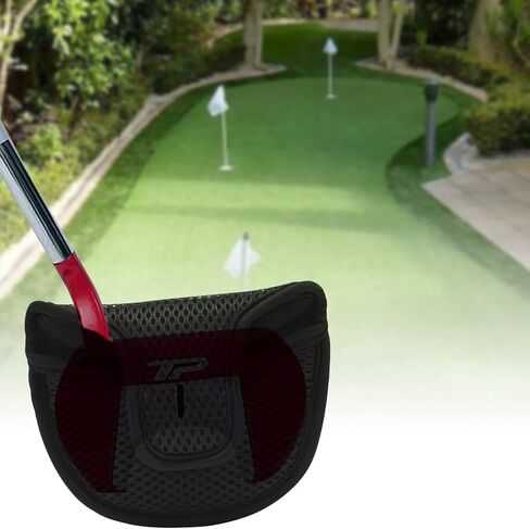 Golf Putter Cover Mallet Putter Headcover Mesh Golf Putter Protective Head Cover Golf Head Covers with Magic Tape for Heel Shaft RH LH fits Odyssey Works Stroke Lab (Black) in Saudi Arabia