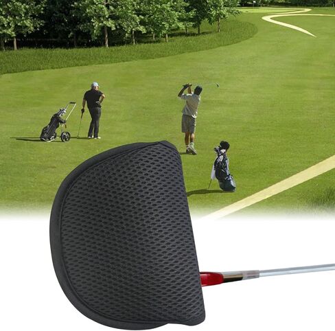 Golf Putter Cover Mallet Putter Headcover Mesh Golf Putter Protective Head Cover Golf Head Covers with Magic Tape for Heel Shaft RH LH fits Odyssey Works Stroke Lab (Black) in Saudi Arabia