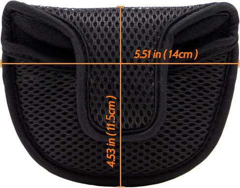 Golf Putter Cover Mallet Putter Headcover Mesh Golf Putter Protective Head Cover Golf Head Covers with Magic Tape for Heel Shaft RH LH fits Odyssey Works Stroke Lab (Black) in Saudi Arabia