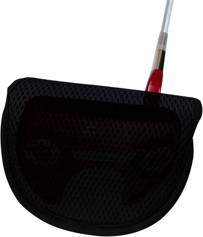 Golf Putter Cover Mallet Putter Headcover Mesh Golf Putter Protective Head Cover Golf Head Covers with Magic Tape for Heel Shaft RH LH fits Odyssey Works Stroke Lab (Black) in Saudi Arabia