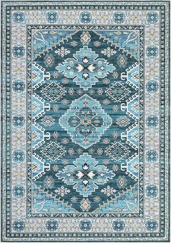 JOLENE.K Area Rug 2x6 Washable Hallway Runner Rug Non-Slip Entryway Laundry Rug Runner Non Shedding Floor Carpet Vintage Rugs for Hallway Bedroom Kitchen Bathroom, Blue in Saudi Arabia