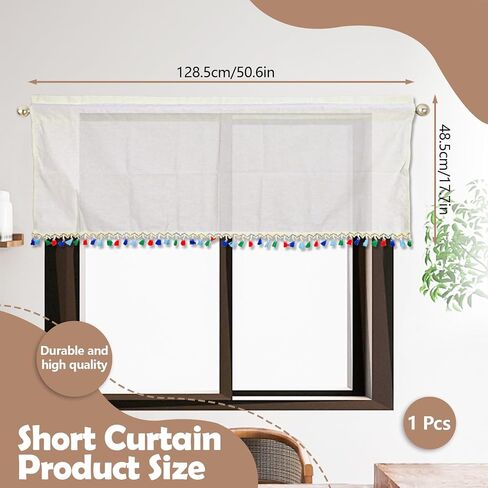 54 x 18 Inch Laundry Room Curtains for Windows, Rod Pocket Laundry Curtains, Decorative Window Valances, 1 Panel (Style B) in Saudi Arabia