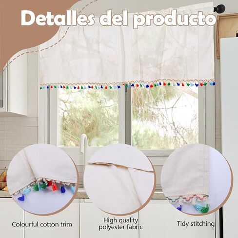 54 x 18 Inch Laundry Room Curtains for Windows, Rod Pocket Laundry Curtains, Decorative Window Valances, 1 Panel (Style B) in Saudi Arabia