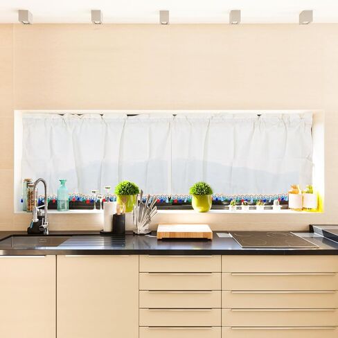 54 x 18 Inch Laundry Room Curtains for Windows, Rod Pocket Laundry Curtains, Decorative Window Valances, 1 Panel (Style B) in Saudi Arabia