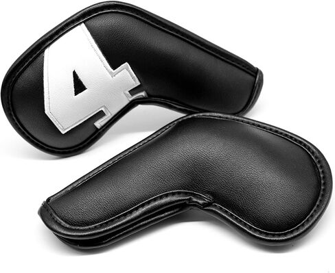 10pcs Black Golf Iron Head Covers Headcovers Set- Synthetic Leather - Large Number Golf Iron Club Covers for Golf Clubs #4-9, Sw, Pw, Aw, Xw fits for PXG0311, Taylormade, Mizuno JPX in Saudi Arabia