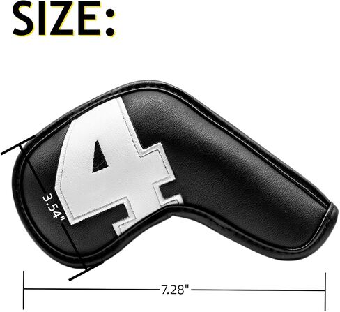 10pcs Black Golf Iron Head Covers Headcovers Set- Synthetic Leather - Large Number Golf Iron Club Covers for Golf Clubs #4-9, Sw, Pw, Aw, Xw fits for PXG0311, Taylormade, Mizuno JPX in Saudi Arabia