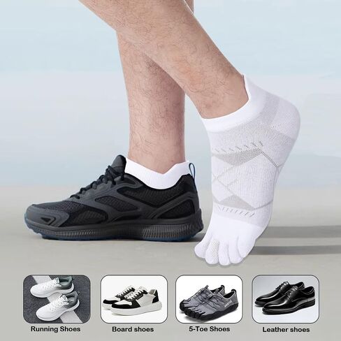 Meaiguo Toe Socks for Men Women-Breathable Low Cut Five Finger Socks For Running with Arch Support 4 Pairs in Saudi Arabia