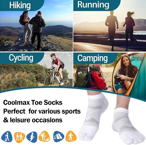 Meaiguo Toe Socks for Men Women-Breathable Low Cut Five Finger Socks For Running with Arch Support 4 Pairs in Saudi Arabia
