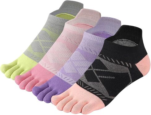 Meaiguo Toe Socks for Men Women-Breathable Low Cut Five Finger Socks For Running with Arch Support 4 Pairs in Saudi Arabia