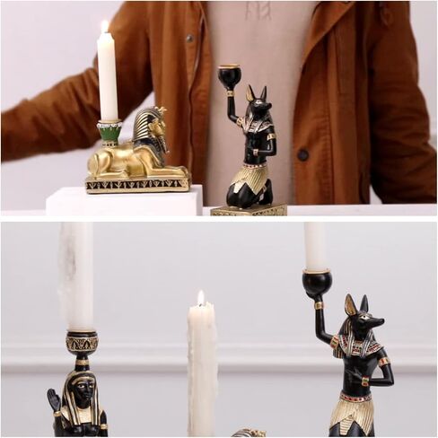 3PCS Antique Egyptian Style Candle Holder, Durable and Break Resistant, Ideal for Table Decor, Study Decoration，Birthday Parties, and Gifting for Collectors of Both Genders. in Saudi Arabia