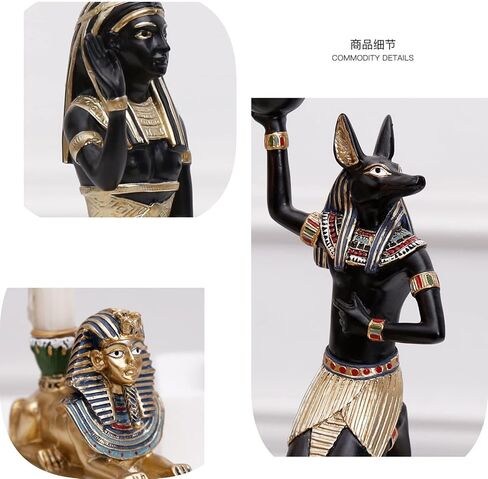 3PCS Antique Egyptian Style Candle Holder, Durable and Break Resistant, Ideal for Table Decor, Study Decoration，Birthday Parties, and Gifting for Collectors of Both Genders. in Saudi Arabia