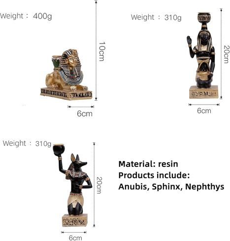 3PCS Antique Egyptian Style Candle Holder, Durable and Break Resistant, Ideal for Table Decor, Study Decoration，Birthday Parties, and Gifting for Collectors of Both Genders. in Saudi Arabia