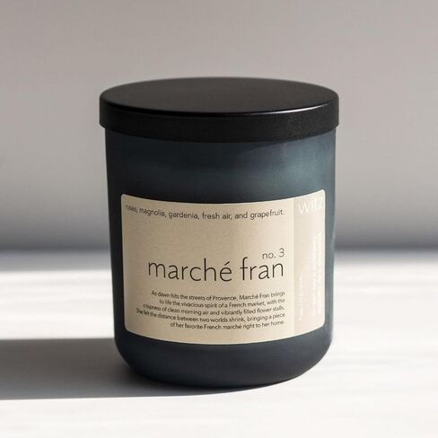 NY 12 oz Soy Wax Scented Aromatherapy Candle, French marché Florals, Fresh air, Grapefruit, Crackling Wooden Wick Longer Burn time, Non Toxic (French marché) in Saudi Arabia