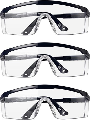LANON Anti-Fog Safety Goggles with Ajustable Temples, 2.5 Times ANSI Z87.1 Double-sided Antifog, Side Protection, High Transmission, Lightweight & Comfortable Safety Glasses. in Saudi Arabia