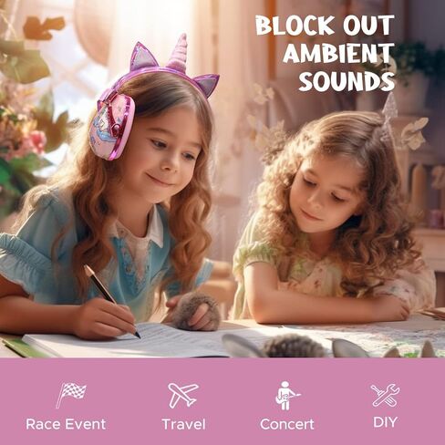Kids Ear Protection,Noise Cancelling Sound Proof Headphones for Toddlers Children Teens,Sound Blocking Kids Hearing Protection Earmuffs for Concerts,Autism,Unicorn Gifts for Girls Age 1 Up in Saudi Arabia