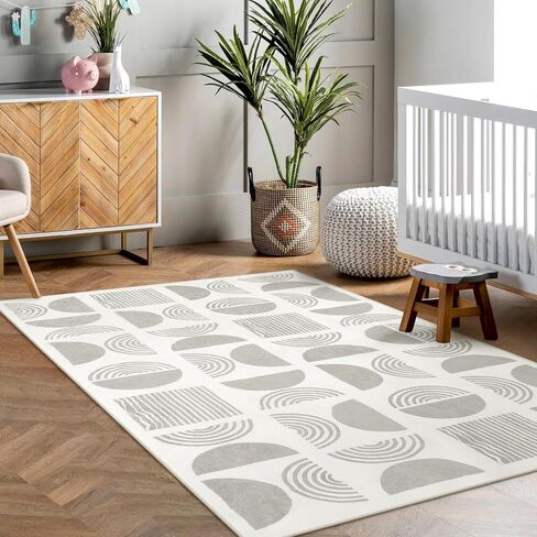 LIVEBOX Washable 3x5 Pink Boho Rug for Entryway Indoor, Non Slip Boho Rug for Girls Bedroom, Soft Mid Century Modern Rug for Dorm Room, Non Shedding Small Rug for Kids Room Kitchen in Saudi Arabia