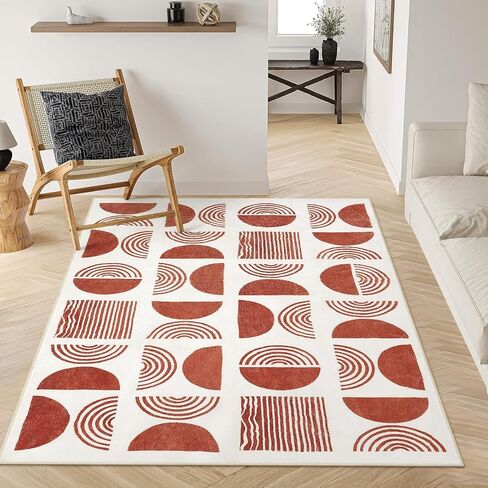 سجادة بوهو وردية قابلة للغسل مقاس 3×5 من لايف بوكس ​​للمدخل الداخلي، سجادة بوهو غير قابلة للانزلاق لغرفة نوم الفتيات، سجادة حديثة ناعمة في منتصف القرن لغرفة النوم، سجادة صغيرة غير قابلة للتساقط لمطبخ غرفة الأطفال in Kuwait