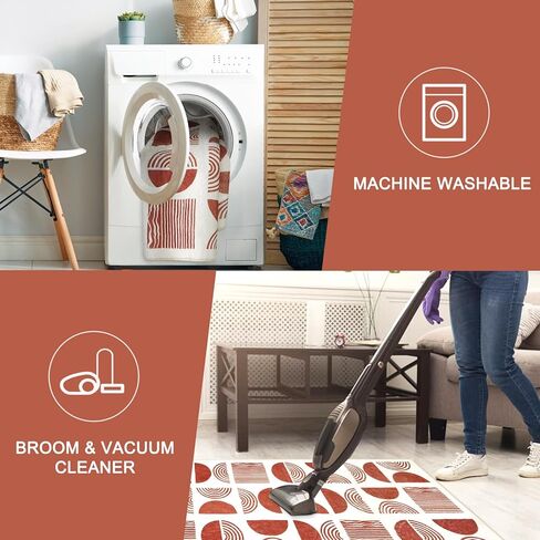 سجادة بوهو وردية قابلة للغسل مقاس 3×5 من لايف بوكس ​​للمدخل الداخلي، سجادة بوهو غير قابلة للانزلاق لغرفة نوم الفتيات، سجادة حديثة ناعمة في منتصف القرن لغرفة النوم، سجادة صغيرة غير قابلة للتساقط لمطبخ غرفة الأطفال in Kuwait