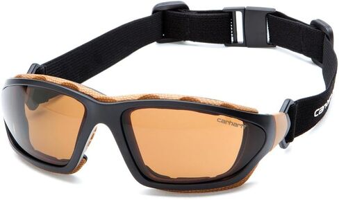 Carhartt Carthage Safety Eyewear with Vented Foam Carriage, Sandstone Bronze Anti-fog Lens, Black/Tan Frame in Saudi Arabia