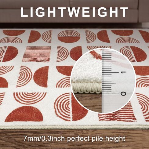 سجادة بوهو وردية قابلة للغسل مقاس 3×5 من لايف بوكس ​​للمدخل الداخلي، سجادة بوهو غير قابلة للانزلاق لغرفة نوم الفتيات، سجادة حديثة ناعمة في منتصف القرن لغرفة النوم، سجادة صغيرة غير قابلة للتساقط لمطبخ غرفة الأطفال in Kuwait