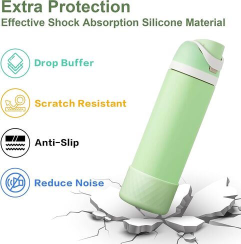 2PCS Silicone Water Bottle Boot for Owala 24oz, Protective Bottom Bumper Anti-Slip Sleeve for FreeSip, Twist, and Flip Stainless Steel Bottles, Dishwasher Safe and BPA Free(Dark Purple) in Saudi Arabia