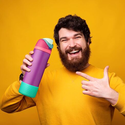 2PCS Silicone Water Bottle Boot for Owala 24oz, Protective Bottom Bumper Anti-Slip Sleeve for FreeSip, Twist, and Flip Stainless Steel Bottles, Dishwasher Safe and BPA Free(Dark Purple) in Saudi Arabia