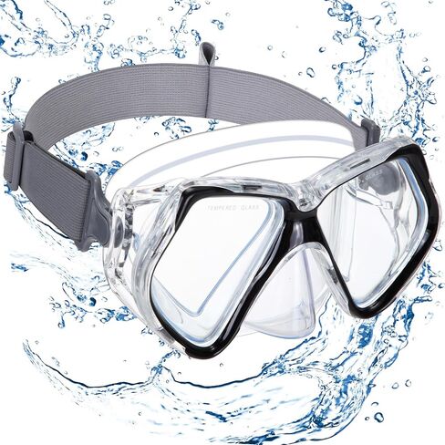 Fabbay Adults Youth Swimming Goggles with Nose Cover Fabric Stretchy Strap Diving Goggles Swim Waterproof Snorkel Mask Goggle in Saudi Arabia