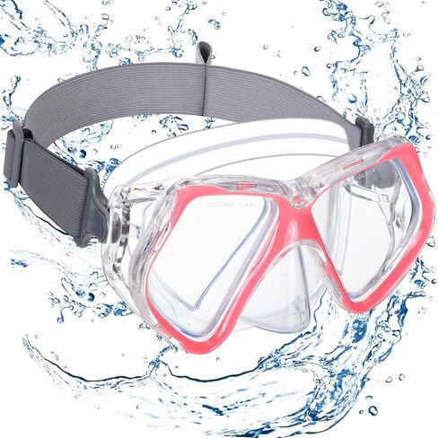 Fabbay Adults Youth Swimming Goggles with Nose Cover Fabric Stretchy Strap Diving Goggles Swim Waterproof Snorkel Mask Goggle in Saudi Arabia