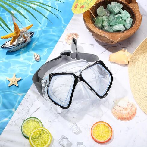 Fabbay Adults Youth Swimming Goggles with Nose Cover Fabric Stretchy Strap Diving Goggles Swim Waterproof Snorkel Mask Goggle in Saudi Arabia