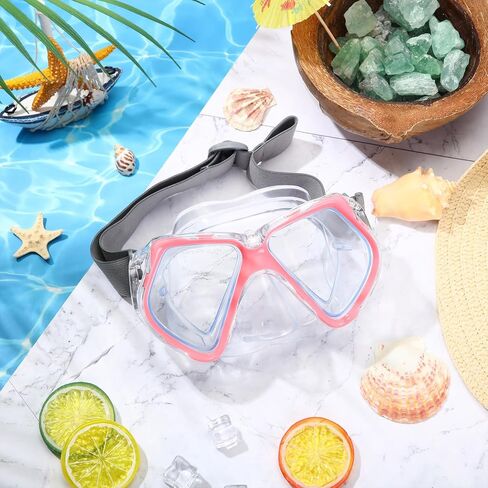 Fabbay Adults Youth Swimming Goggles with Nose Cover Fabric Stretchy Strap Diving Goggles Swim Waterproof Snorkel Mask Goggle in Saudi Arabia