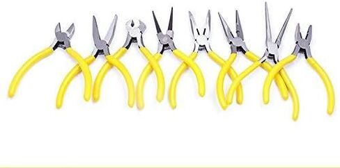 8-Piece Pliers Set DIY Nippers Repair Tool Kit with Non-Slip Blue Hand， Flat Jaw, Round Curve Needle Diagonal Nose Wire Cutting Cutter Carbon Steel Jewelry Plier in Saudi Arabia