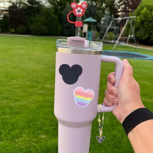 7 PCS Use for Stanley Cup Accessories Charms,Compatible with Stanley Cup Letter Charms for Handle,Silicone Straw Cover Topper & Sticker in Saudi Arabia