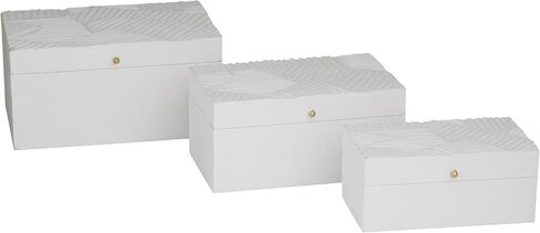 The Novogratz Wood Decorative Box Intricate Carved Decorative Keepsake Boxes with Hinged Lid, Set of 3 Storage Boxes 12", 10", 9"W, Black in Saudi Arabia