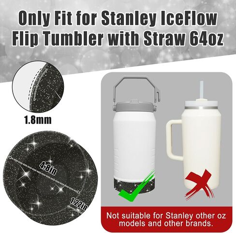 حذاء من السيليكون اللامع، متوافق مع كوب ستانلي IceFlow Flip مع القش، غطاء للأكمام لإبريق زجاجة مياه ستانلي 64oz، حماية سفلية مضادة للانزلاق لملحقات ستانلي in Saudi Arabia